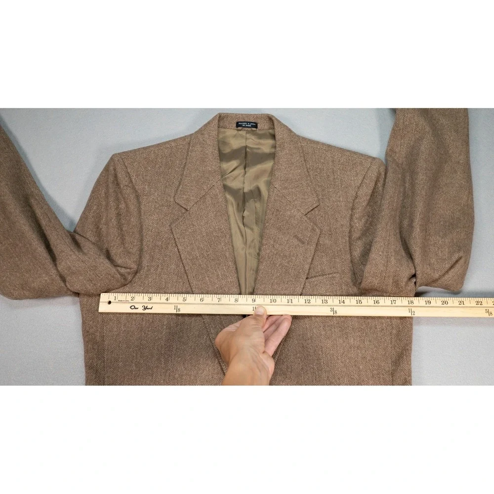 Vintage Camel Hair Wool Herringbone Blazer Brown Tailored in Japan‎ Mens 40 42